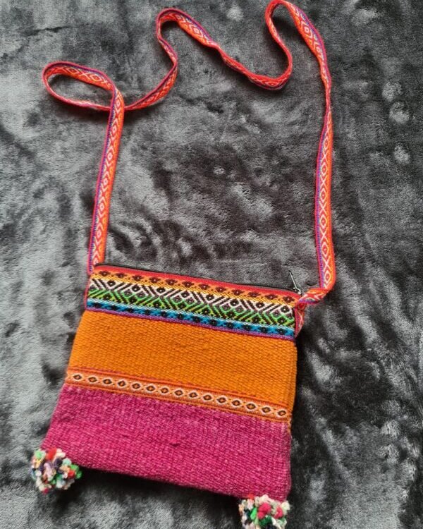 Alpaca wool colourful shoulder cross bag