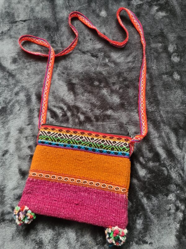 Alpaca wool colourful shoulder cross bag
